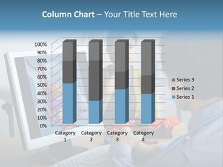 A Man And Woman Looking At A Computer Screen PowerPoint Template