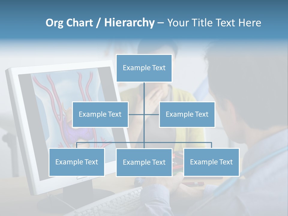 A Man And Woman Looking At A Computer Screen PowerPoint Template