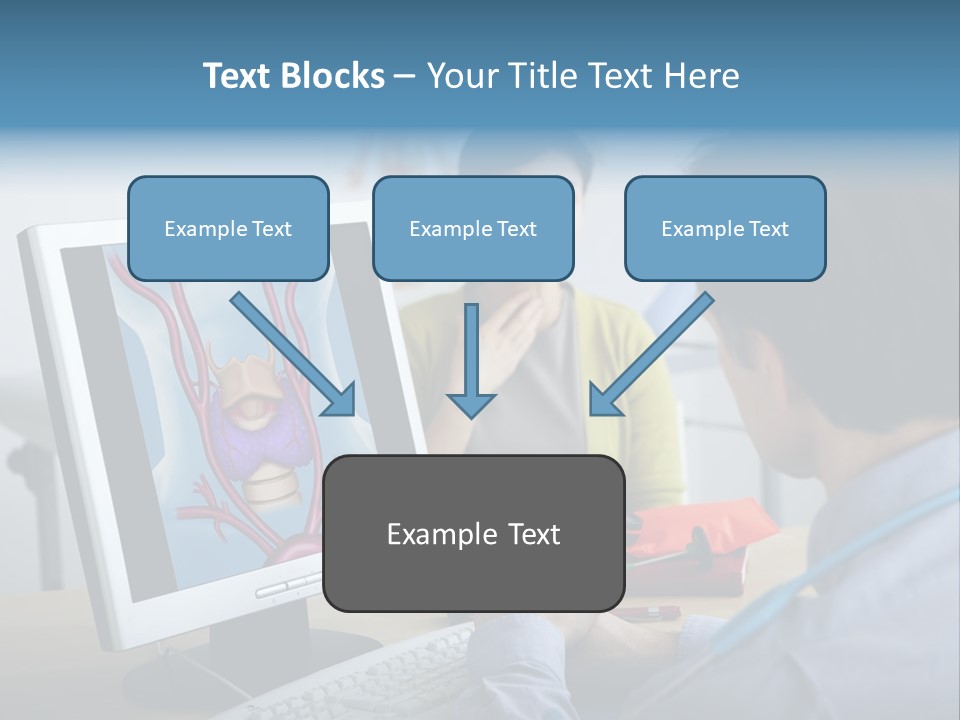A Man And Woman Looking At A Computer Screen PowerPoint Template