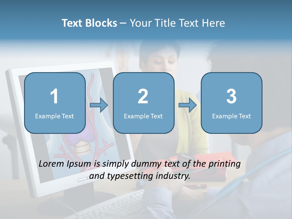 A Man And Woman Looking At A Computer Screen PowerPoint Template