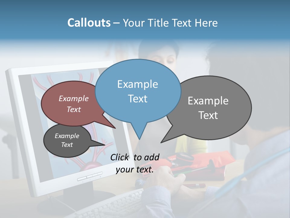 A Man And Woman Looking At A Computer Screen PowerPoint Template