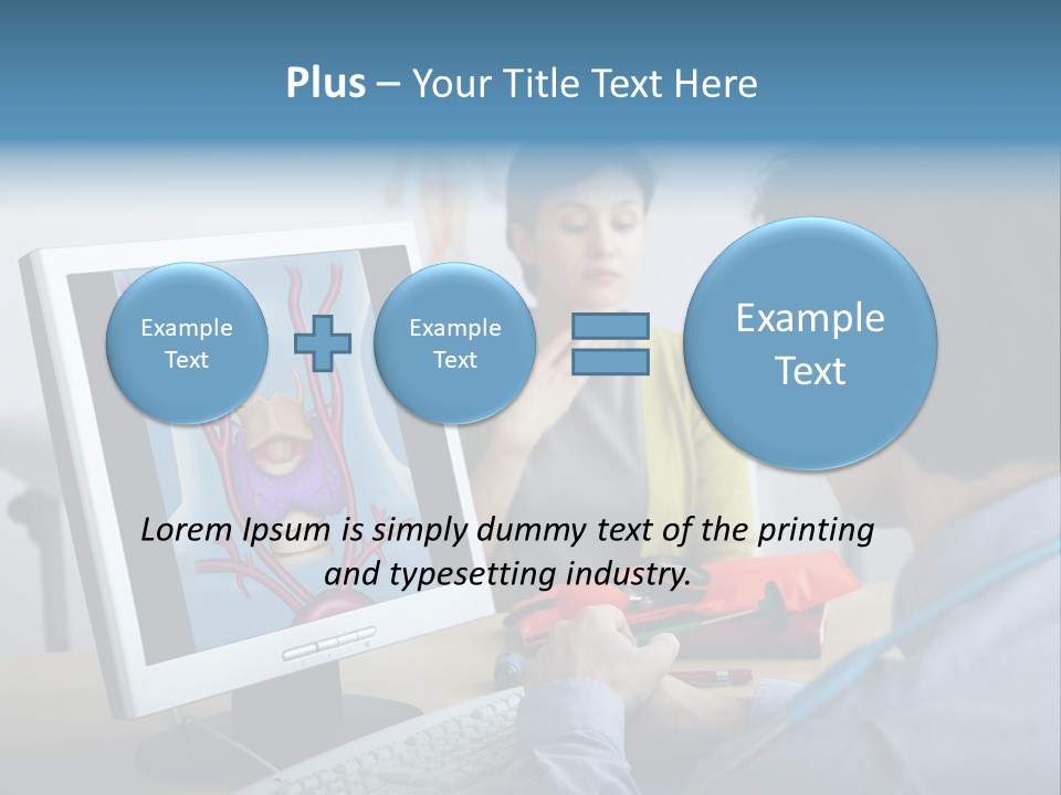 A Man And Woman Looking At A Computer Screen PowerPoint Template