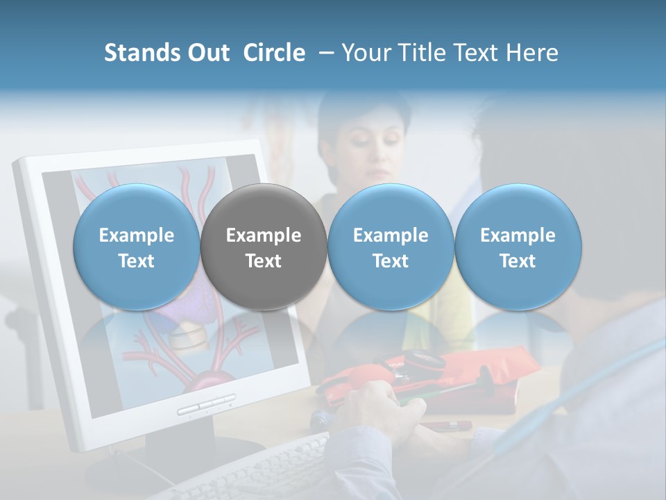 A Man And Woman Looking At A Computer Screen PowerPoint Template