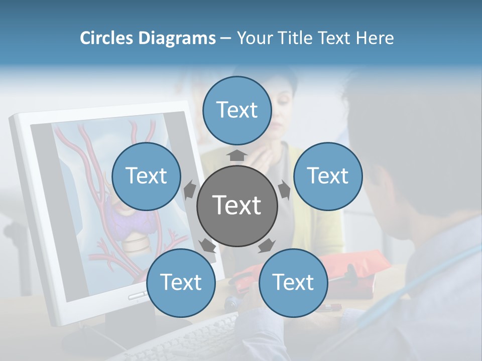 A Man And Woman Looking At A Computer Screen PowerPoint Template