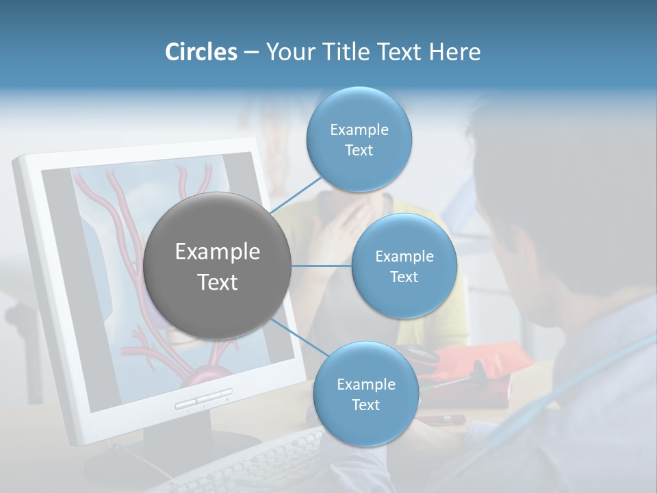 A Man And Woman Looking At A Computer Screen PowerPoint Template