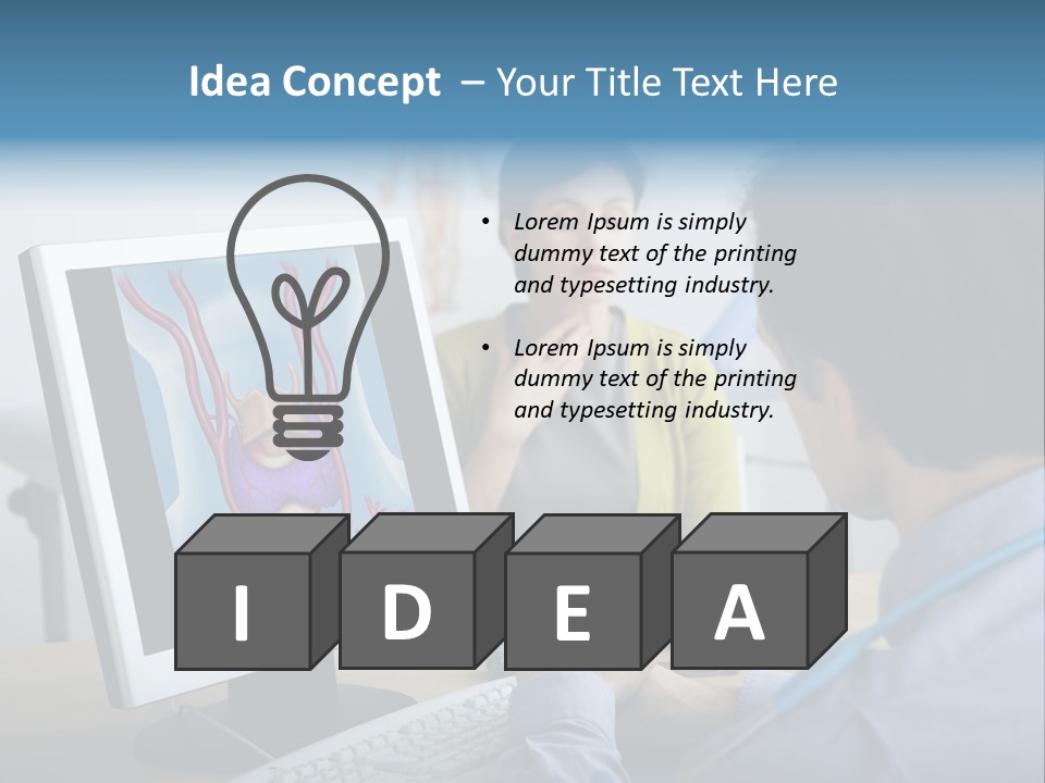 A Man And Woman Looking At A Computer Screen PowerPoint Template