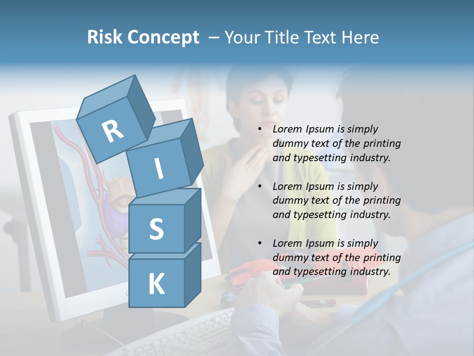 A Man And Woman Looking At A Computer Screen PowerPoint Template