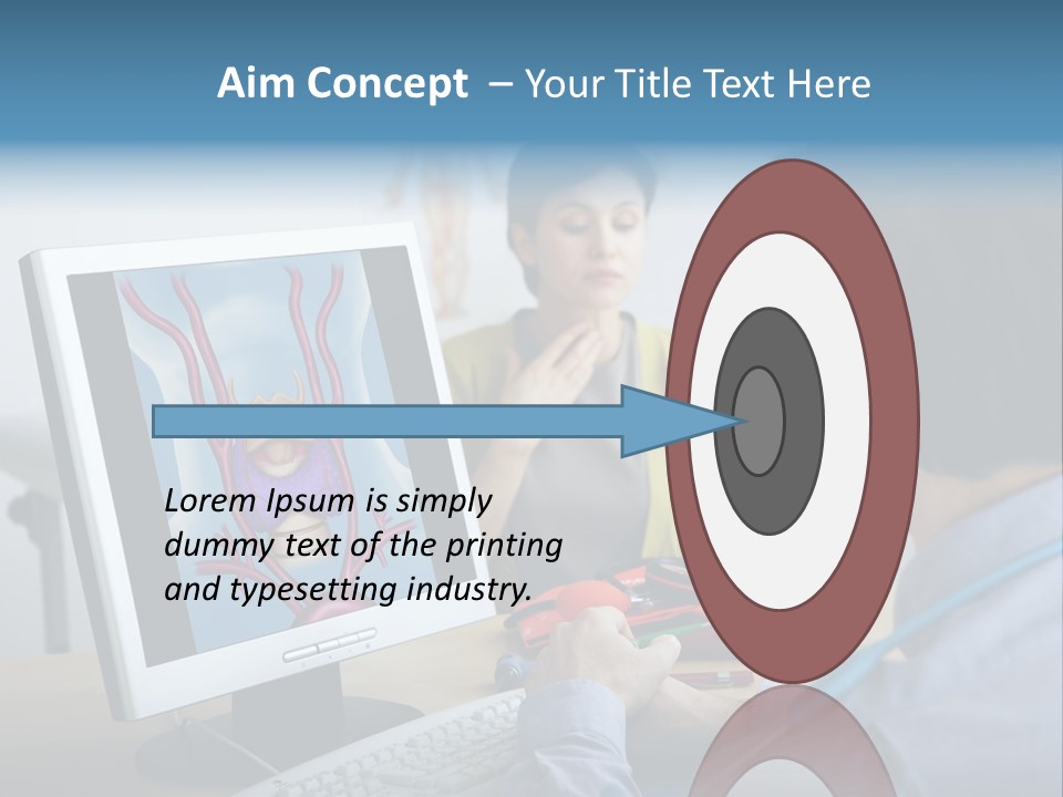 A Man And Woman Looking At A Computer Screen PowerPoint Template