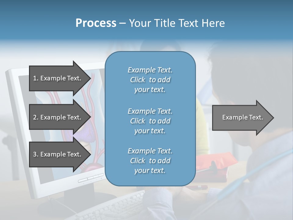 A Man And Woman Looking At A Computer Screen PowerPoint Template