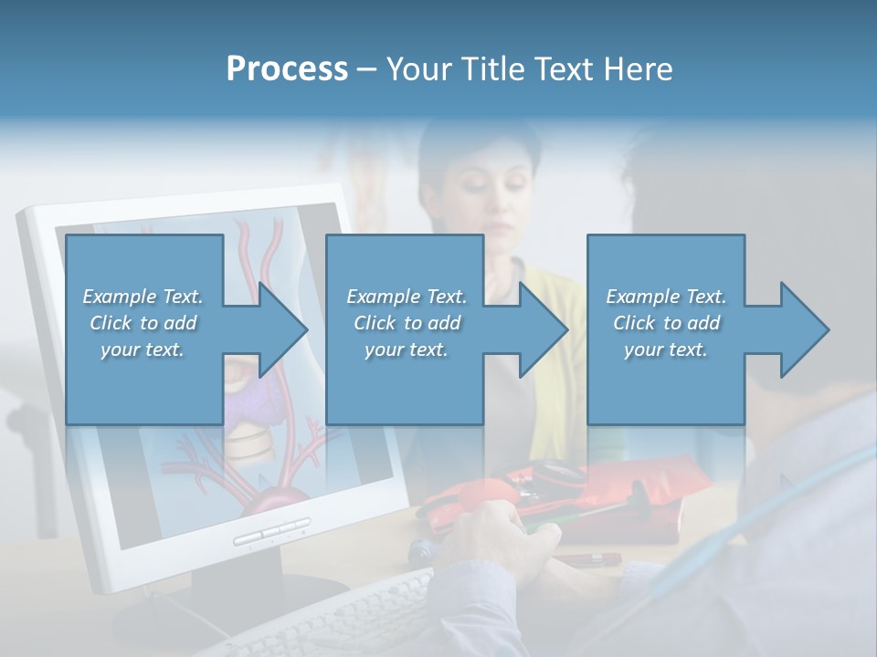 A Man And Woman Looking At A Computer Screen PowerPoint Template