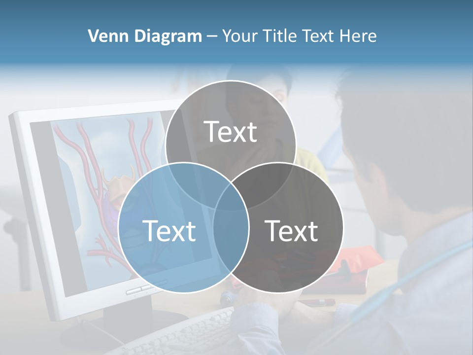 A Man And Woman Looking At A Computer Screen PowerPoint Template