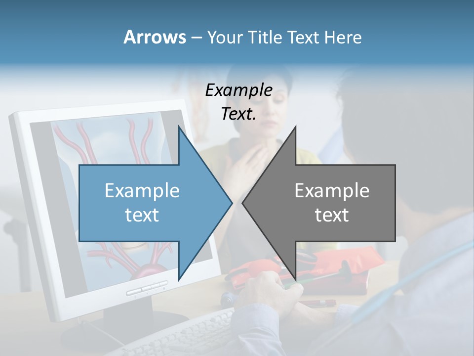 A Man And Woman Looking At A Computer Screen PowerPoint Template