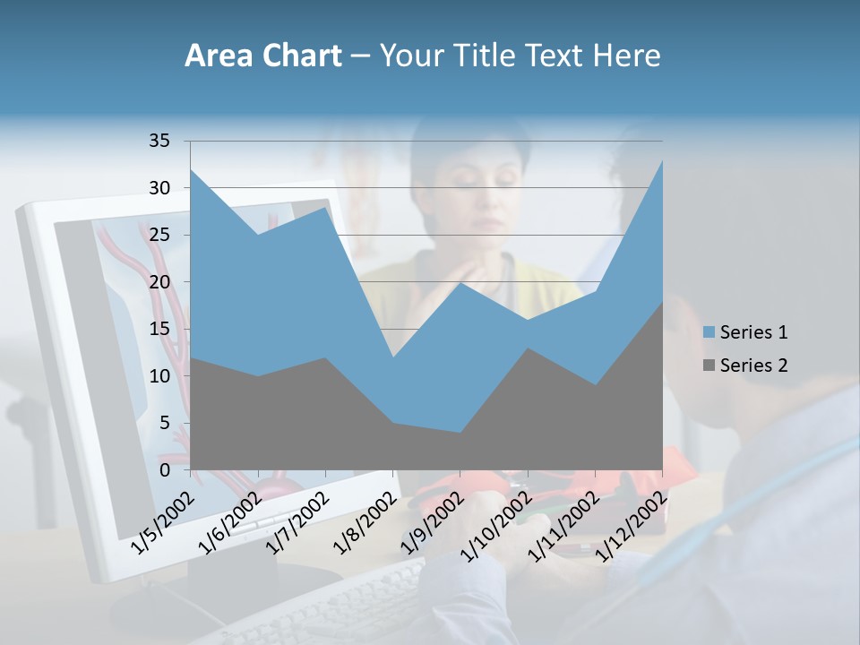 A Man And Woman Looking At A Computer Screen PowerPoint Template
