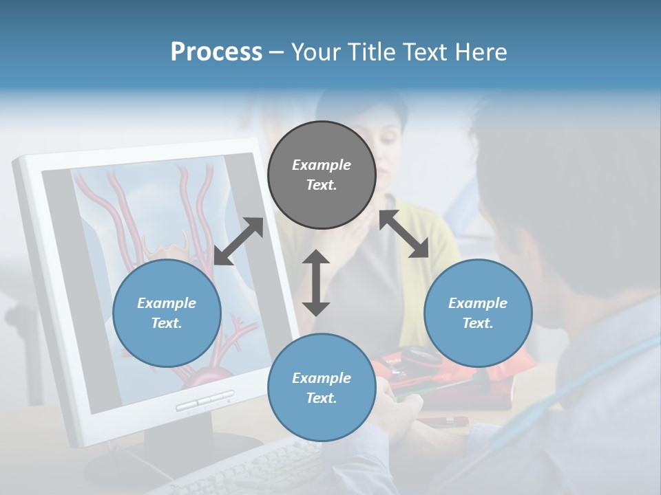 A Man And Woman Looking At A Computer Screen PowerPoint Template