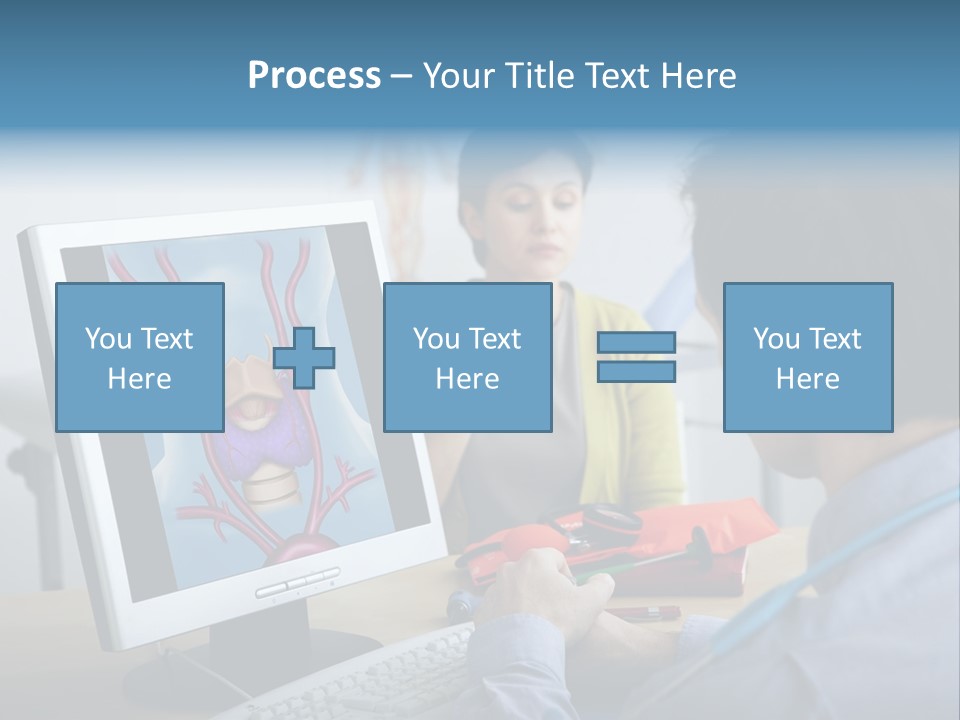 A Man And Woman Looking At A Computer Screen PowerPoint Template