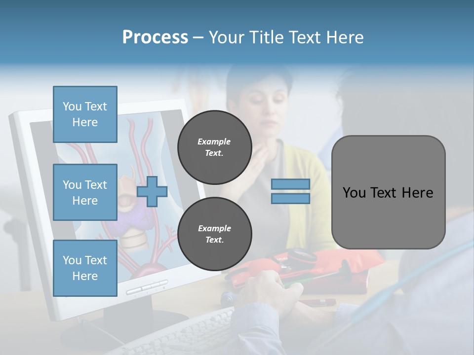 A Man And Woman Looking At A Computer Screen PowerPoint Template
