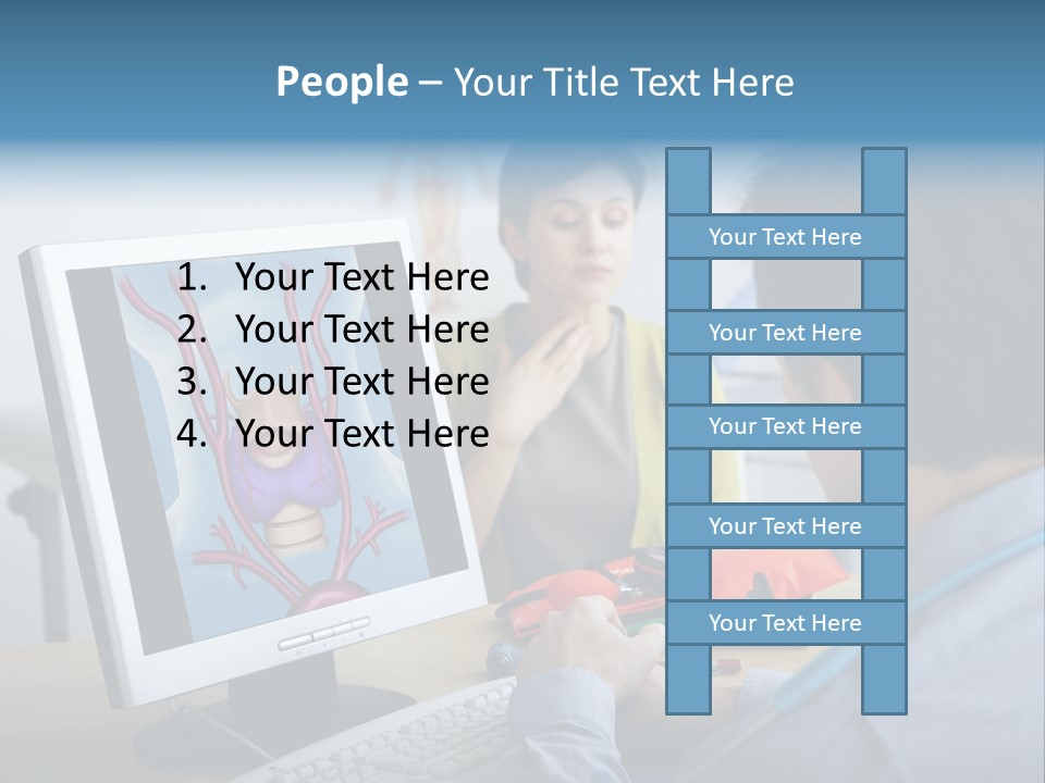 A Man And Woman Looking At A Computer Screen PowerPoint Template