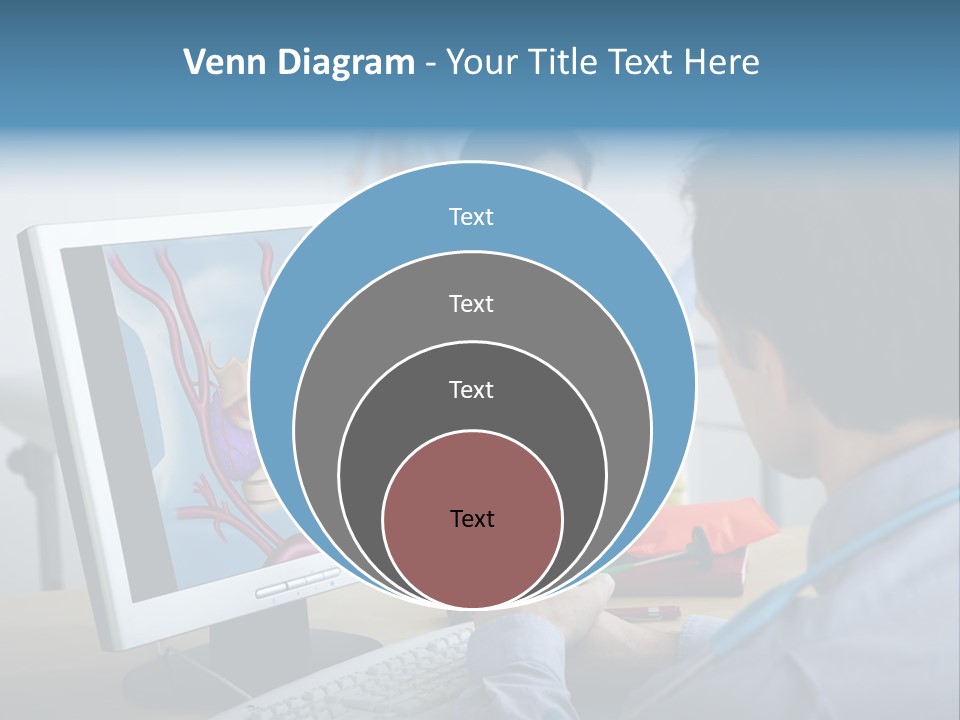 A Man And Woman Looking At A Computer Screen PowerPoint Template