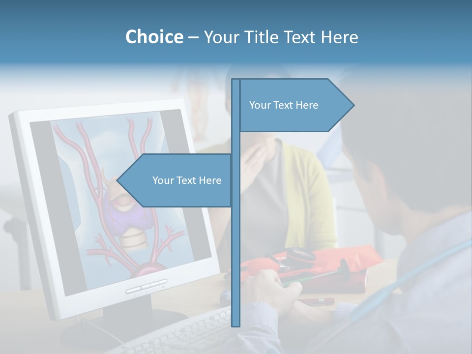 A Man And Woman Looking At A Computer Screen PowerPoint Template