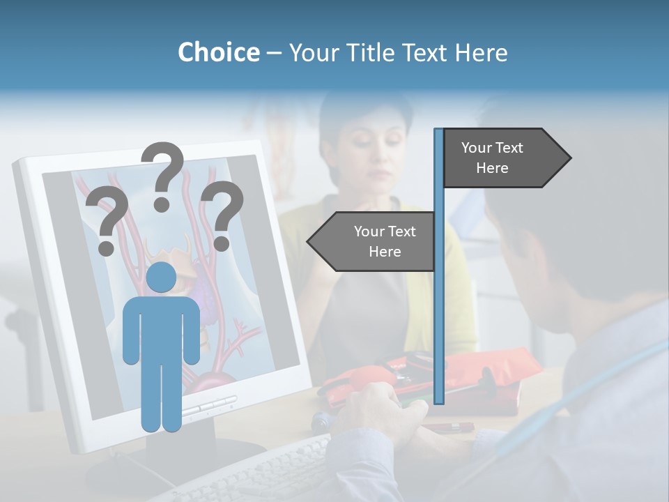 A Man And Woman Looking At A Computer Screen PowerPoint Template