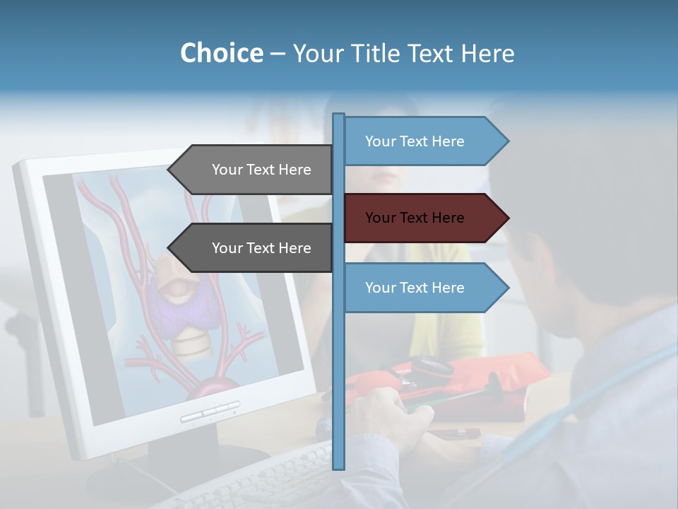 A Man And Woman Looking At A Computer Screen PowerPoint Template