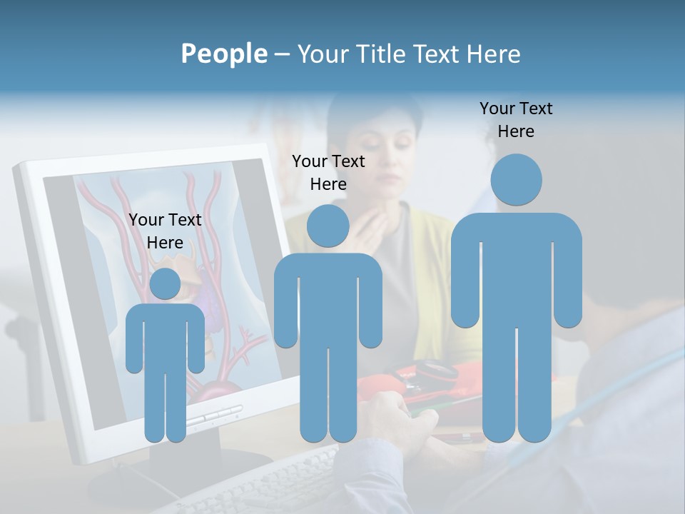 A Man And Woman Looking At A Computer Screen PowerPoint Template