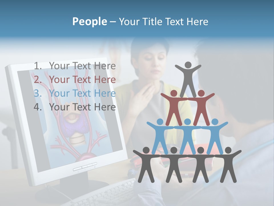 A Man And Woman Looking At A Computer Screen PowerPoint Template