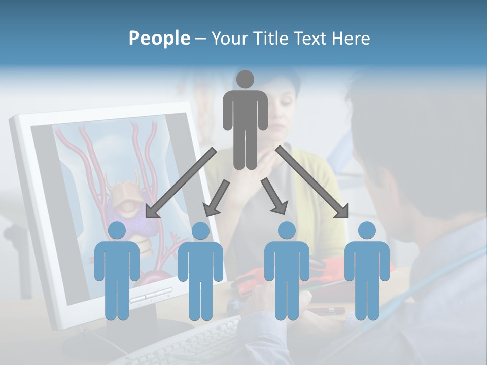 A Man And Woman Looking At A Computer Screen PowerPoint Template