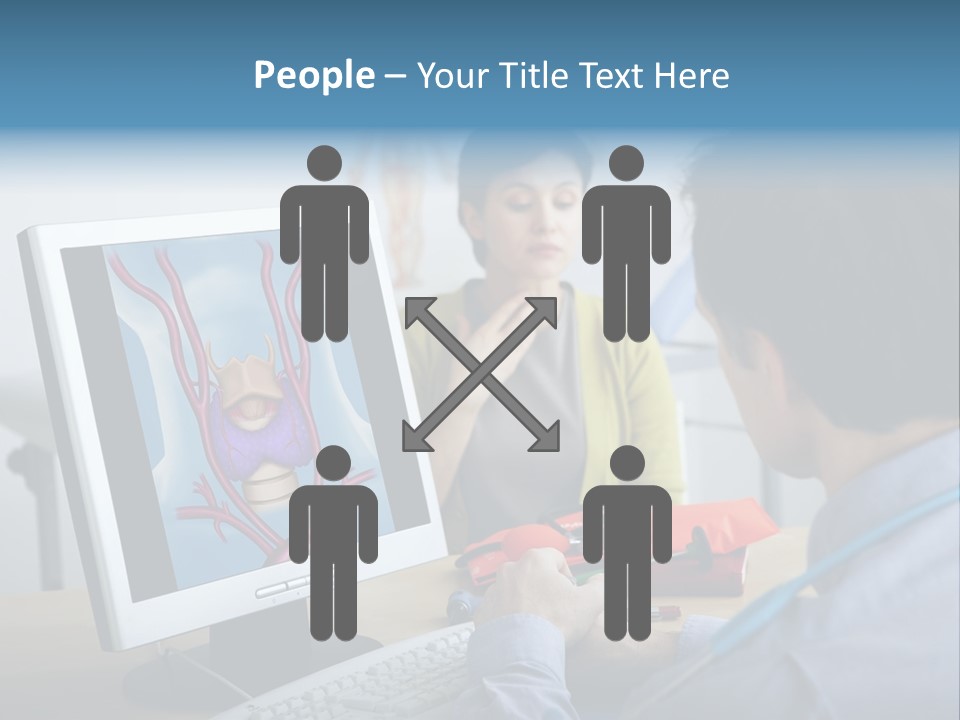 A Man And Woman Looking At A Computer Screen PowerPoint Template