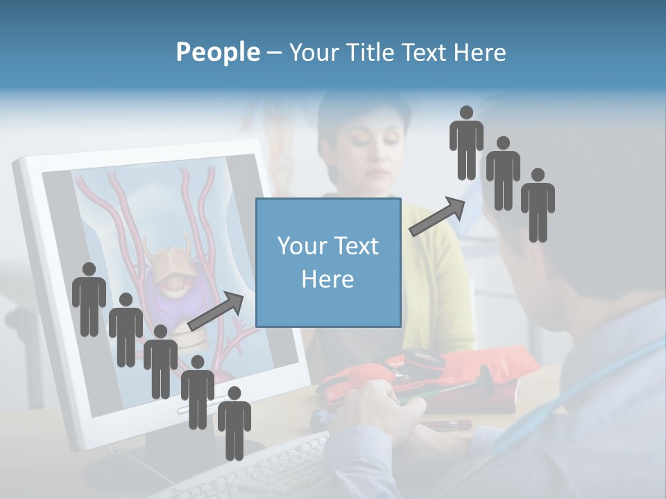 A Man And Woman Looking At A Computer Screen PowerPoint Template