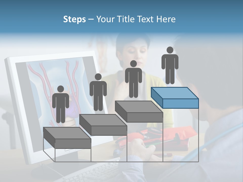 A Man And Woman Looking At A Computer Screen PowerPoint Template