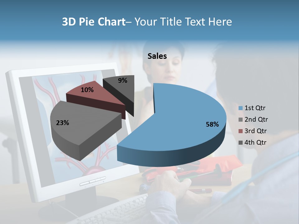 A Man And Woman Looking At A Computer Screen PowerPoint Template