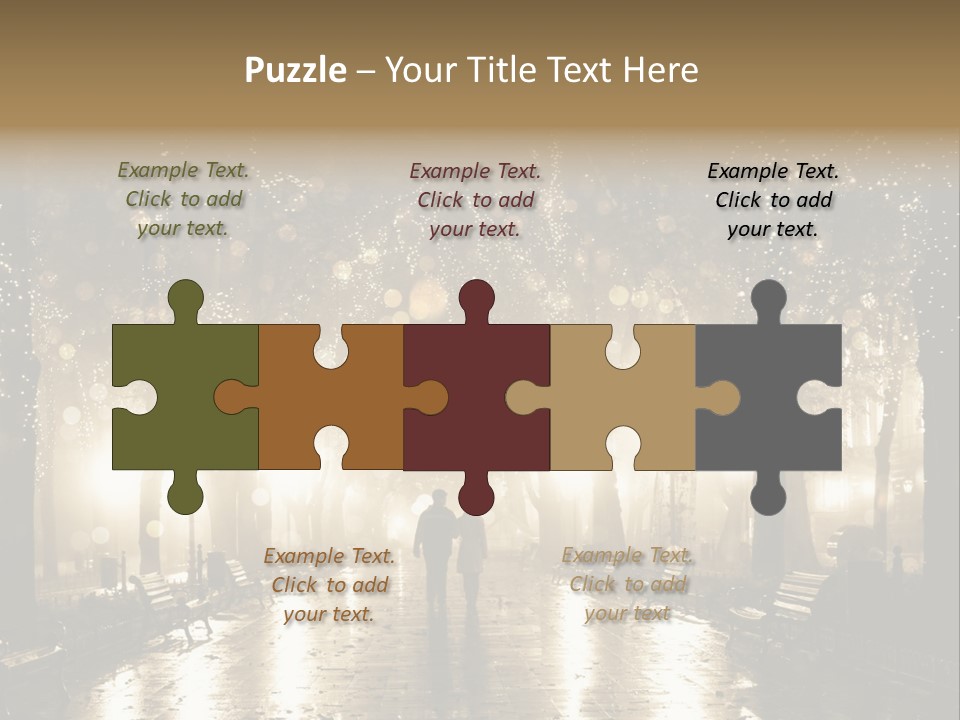 A Couple Of People Standing In The Rain PowerPoint Template