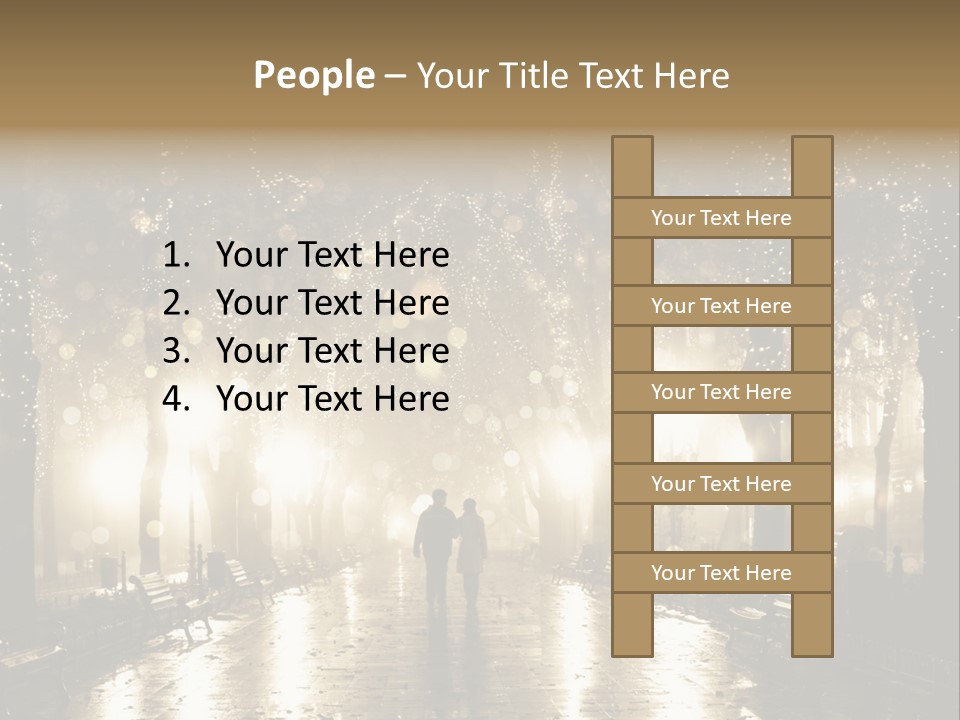 A Couple Of People Standing In The Rain PowerPoint Template
