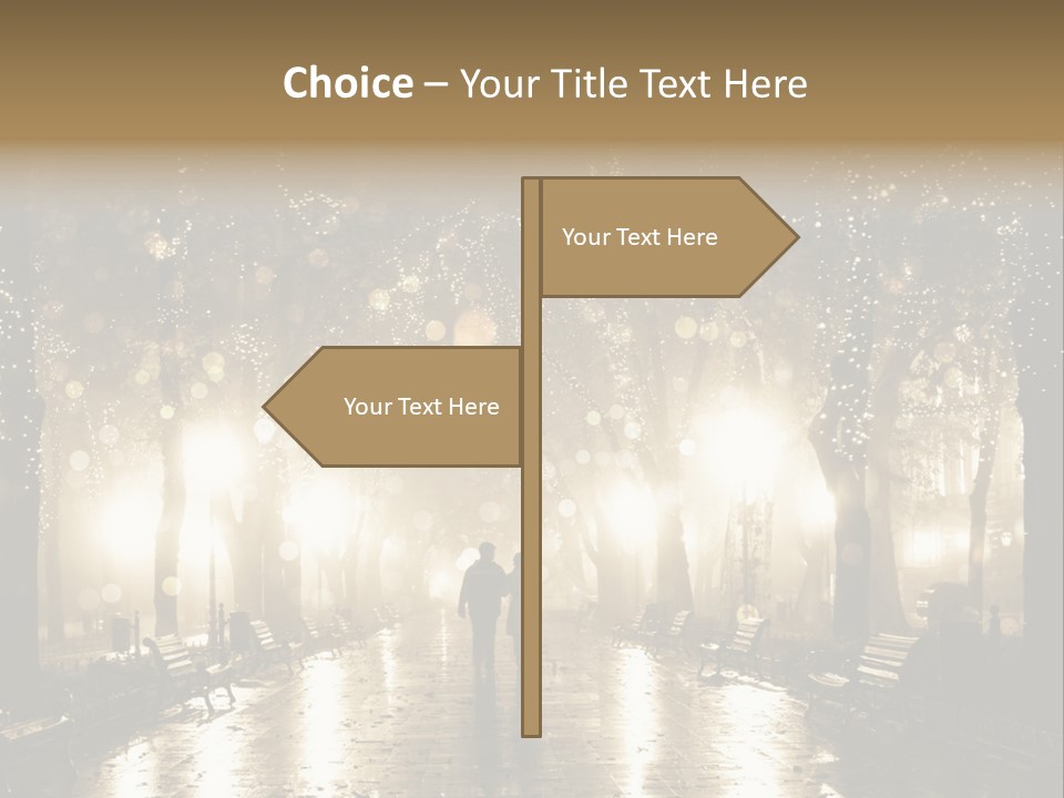 A Couple Of People Standing In The Rain PowerPoint Template