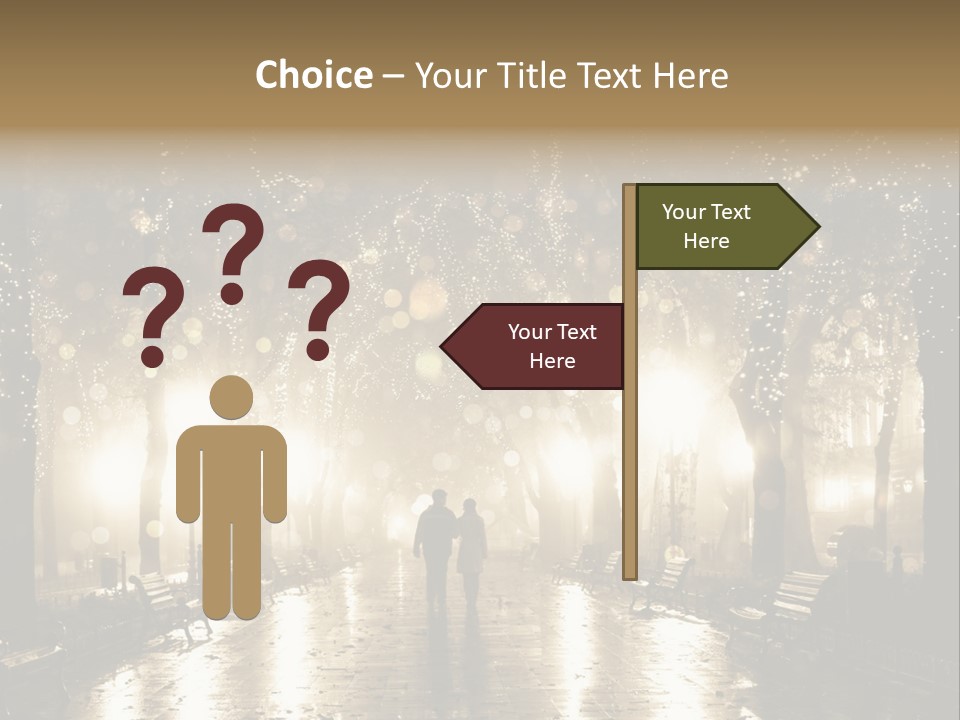 A Couple Of People Standing In The Rain PowerPoint Template