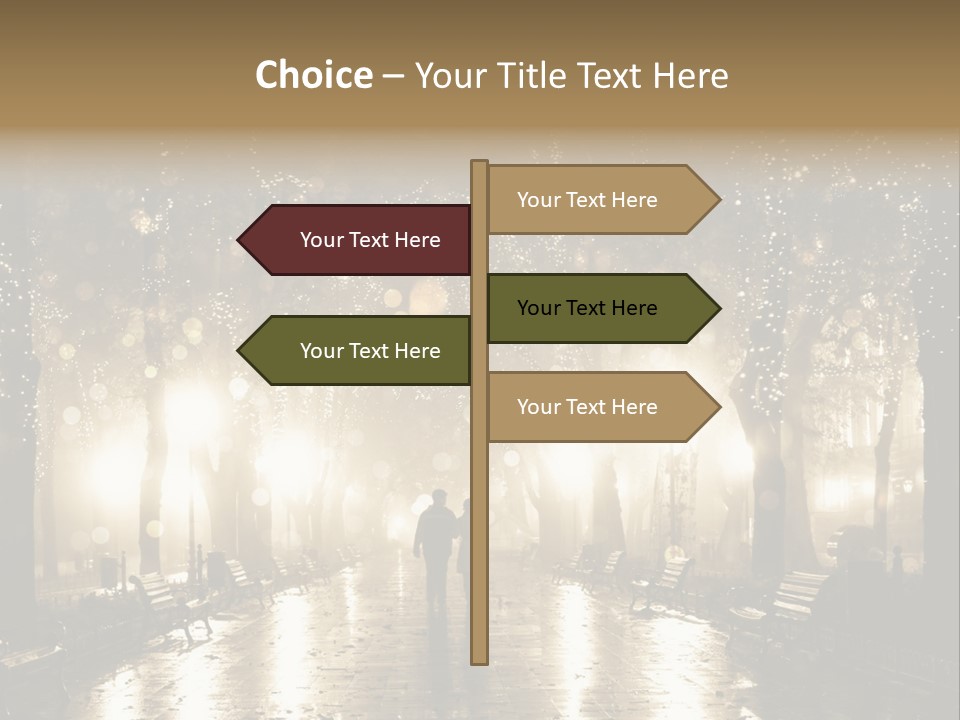 A Couple Of People Standing In The Rain PowerPoint Template