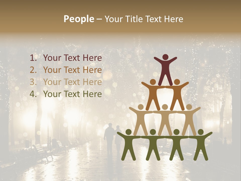 A Couple Of People Standing In The Rain PowerPoint Template