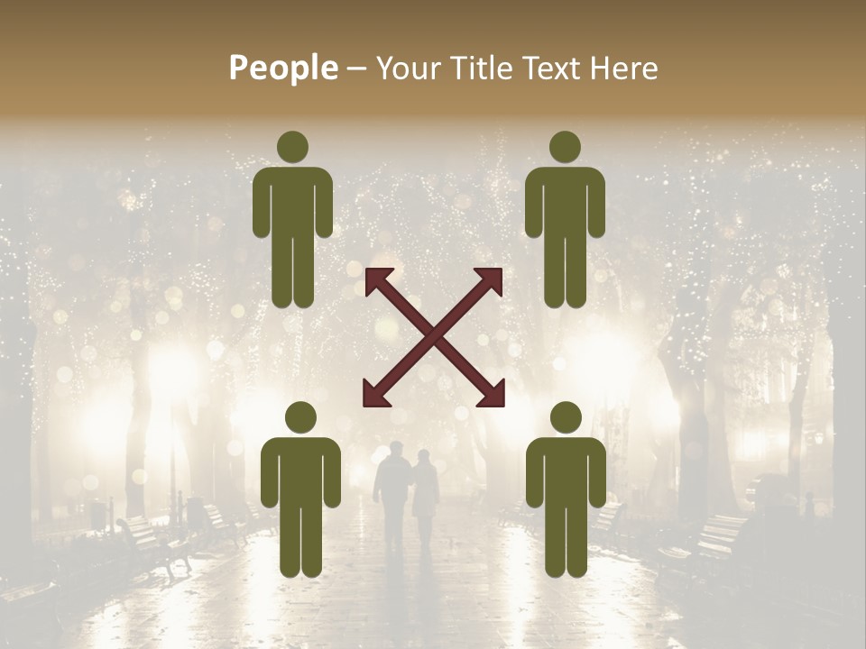 A Couple Of People Standing In The Rain PowerPoint Template