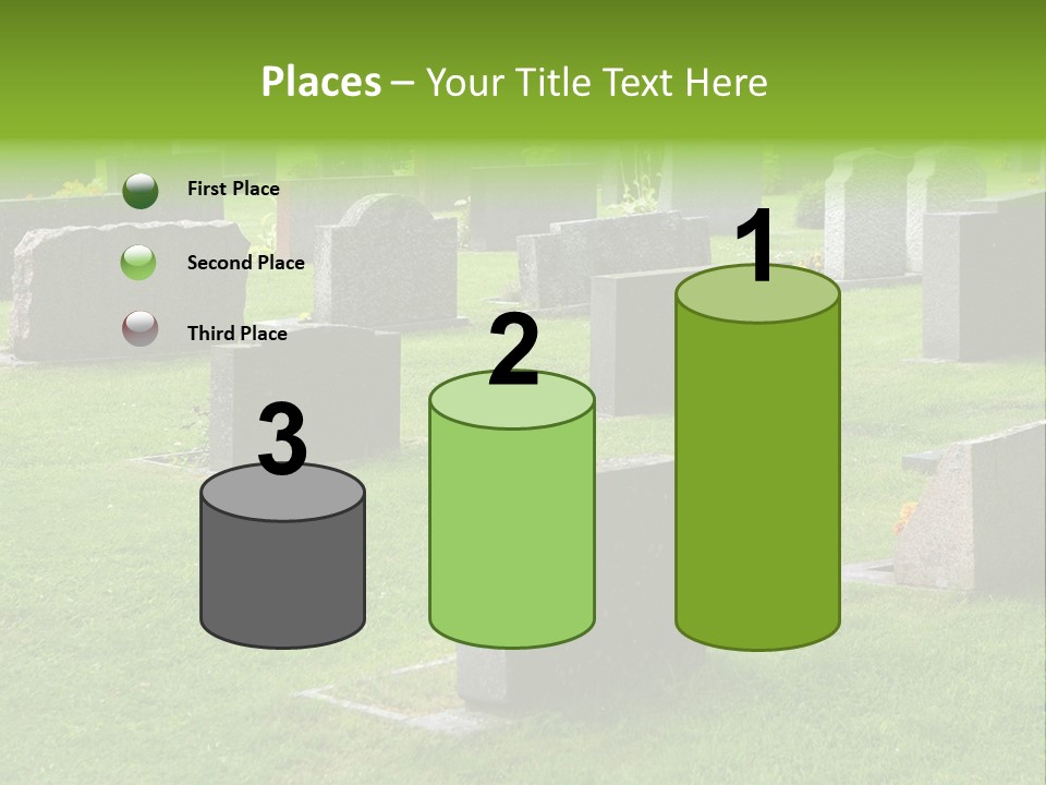 A Cemetery With Many Headstones In The Grass PowerPoint Template