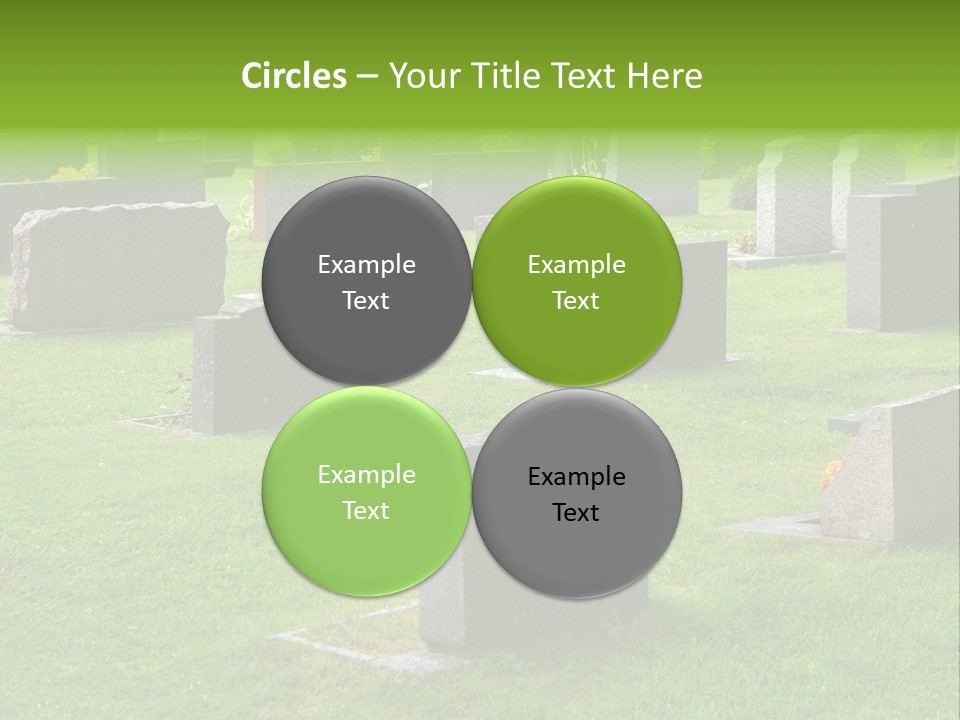 A Cemetery With Many Headstones In The Grass PowerPoint Template