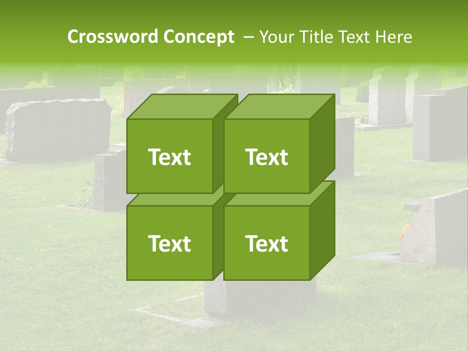 A Cemetery With Many Headstones In The Grass PowerPoint Template