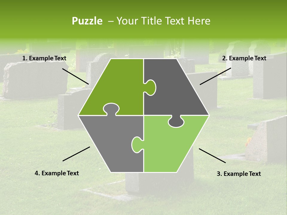 A Cemetery With Many Headstones In The Grass PowerPoint Template