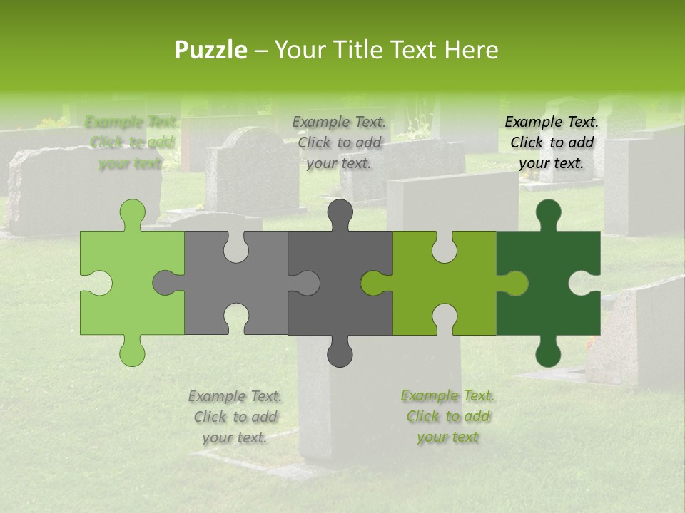 A Cemetery With Many Headstones In The Grass PowerPoint Template