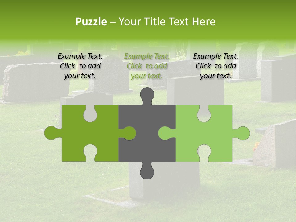 A Cemetery With Many Headstones In The Grass PowerPoint Template