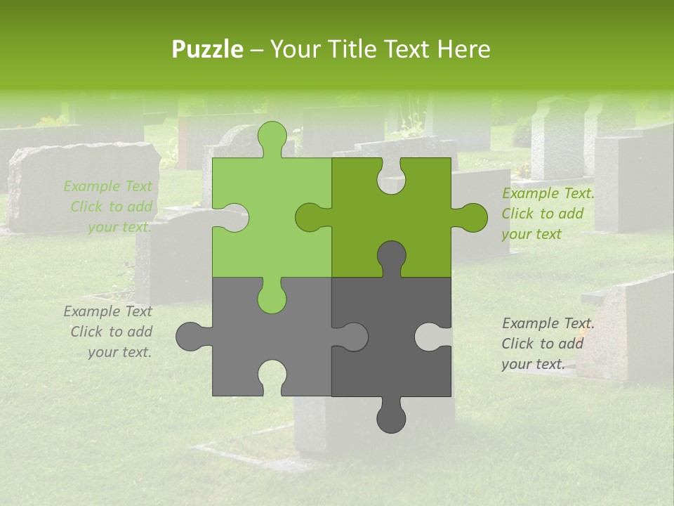 A Cemetery With Many Headstones In The Grass PowerPoint Template