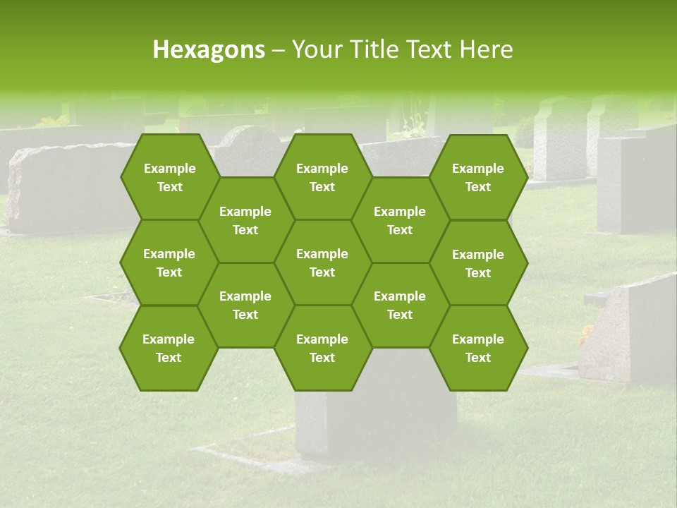 A Cemetery With Many Headstones In The Grass PowerPoint Template