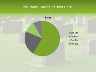 A Cemetery With Many Headstones In The Grass PowerPoint Template