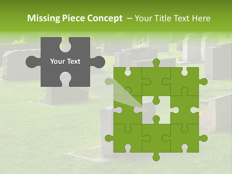 A Cemetery With Many Headstones In The Grass PowerPoint Template