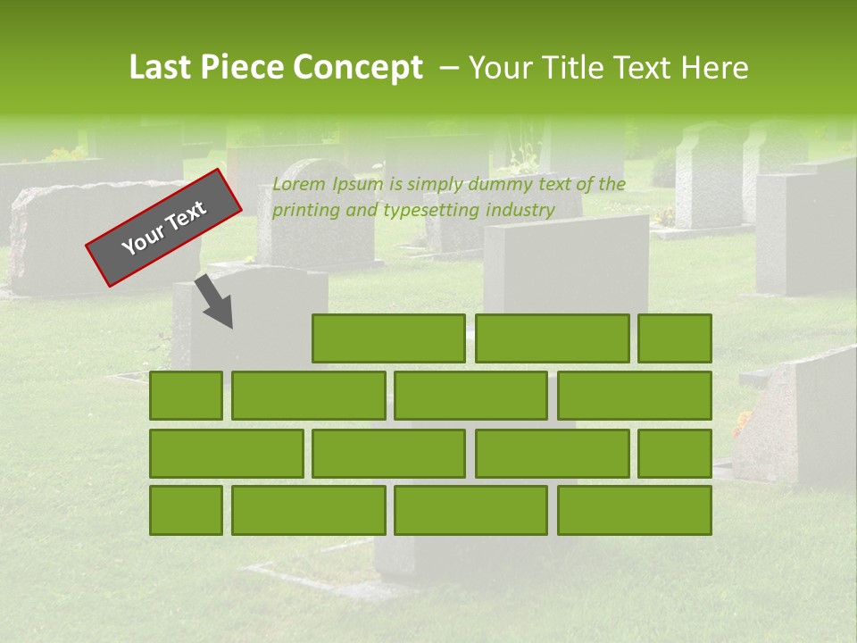 A Cemetery With Many Headstones In The Grass PowerPoint Template